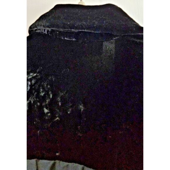 Silk Club collection silk velvet panel button front jacket woman‎ Sz L black - Picture 5 of 7